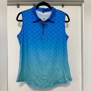 Soneven NWT Palm tree sleeveless, 1/4 zip golf polo - size M